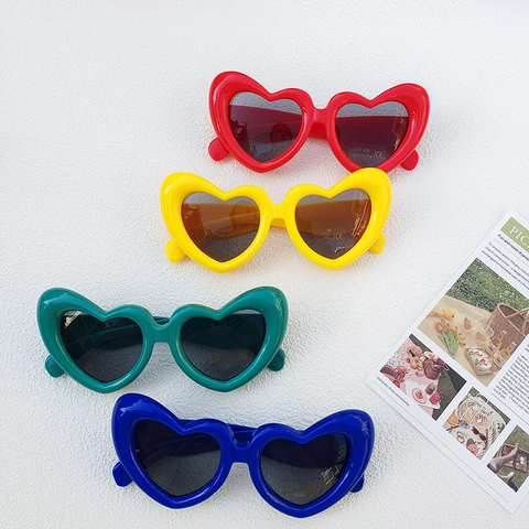 Heart Shaped Sunglasses UV400 Protection Plastic Frame Cute Fashion Eyewear For Kids Girls Boys Children