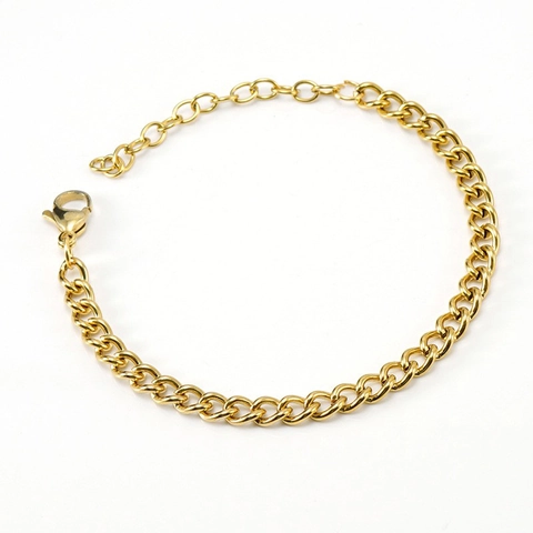 Cuban Link Necklace And Bracelet 18K Gold Plated Stainless Steel Hip Hop Jewelry For Men And Women Stylish Chain