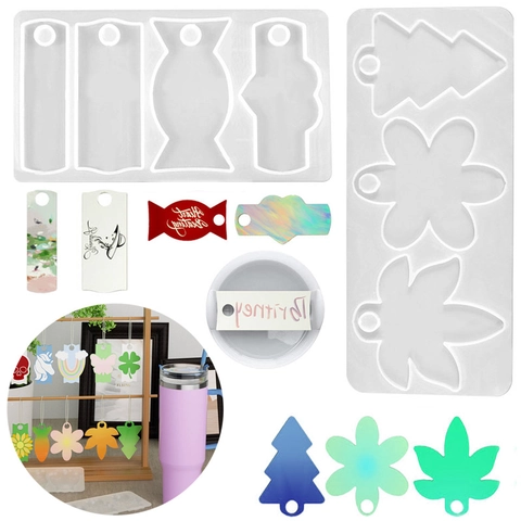 Moule En Silicone DIY Pour Étiquette De Nom De Gobelet Et Décoration De Paille Modèle De Moulage En Résine Époxy