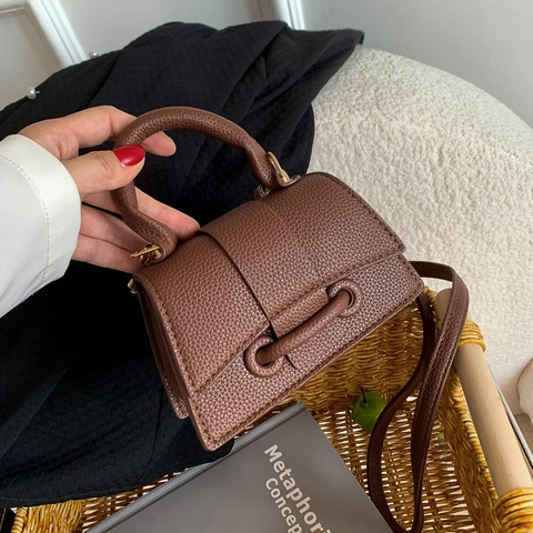 Mini Borsa A Mano Da Donna In Pelle PU Martellata Trapezio Borsa A Tracolla Con Tracolla Rimovibile Elegante Alla Moda