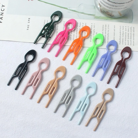 Haarvork U-Vormige Haarspeeld PC Kunststof Met Twee Tanden Voor Franse Knot Haarstyling Minimalistische Dames Accessoires