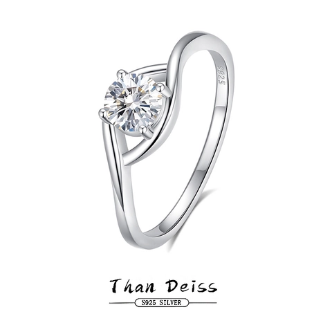 Anillo de Plata de Ley 925 Con Moissanita Circonia Elegante Anillo Forma de Ojo Banda Retorcida para Mujer Joyería Regalo