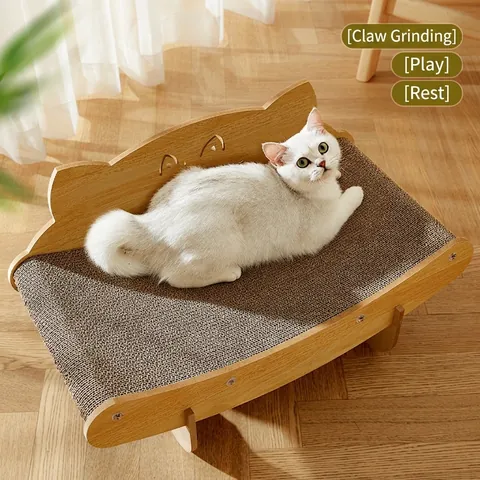 Cat Scratcher Lounge Chair Sofa Bed Sisal Corrugated Paper Wood Claw Grinding Furniture For Cats Kittens Indoor