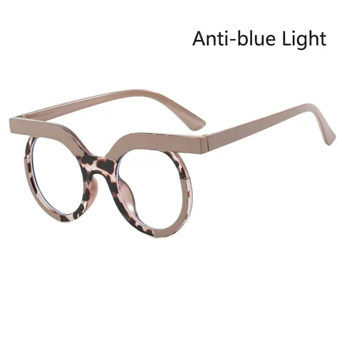 Occhiali Da Vista Anti Luce Blu Da Donna Retro Rotondi Parte Superiore Piatta Geometrici Montatura PC Moda Stile Hip Hop