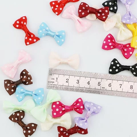 Mini Gingham Ribbon Bows Checkered Fabric Bow Ties For DIY Crafts Doll Clothing Wedding Decoration Gift Wrapping