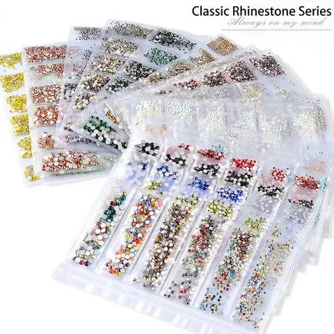 Flatback Rhinestones Glass Crystals For Nail Art Decorations Sparkling Colorful DIY Craft Gems Manicure Accessories