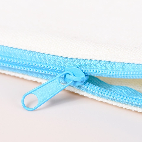 Blank Canvas Zipper Pouch Pencil Case Makeup Bag Travel Stationery Storage Organizer For DIY Craft Minimalist Portable