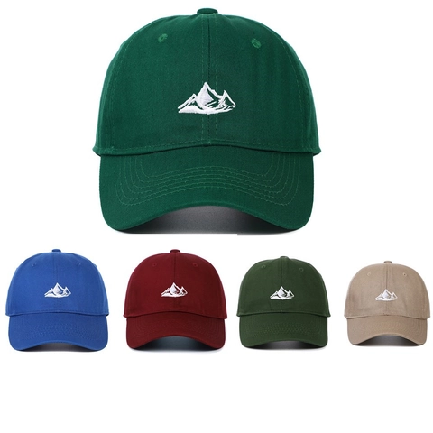 Mountain Stickerei Baumwolle Baseballkappe Verstellbare Gebogene Krempe Atmungsaktiv Sonnenschutz Sport Hut Herren Damen