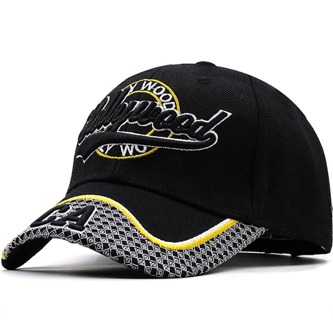 Casquette De Baseball Hollywood Broderie 3D Coton Réglable Protection Solaire Chapeau De Sport Décontracté Hommes Femmes