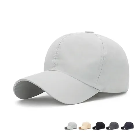 Lightweight Quick Dry Baseball Cap Sun Protection Outdoor Sports Adjustable Solid Color Polyester Hat For Men Women