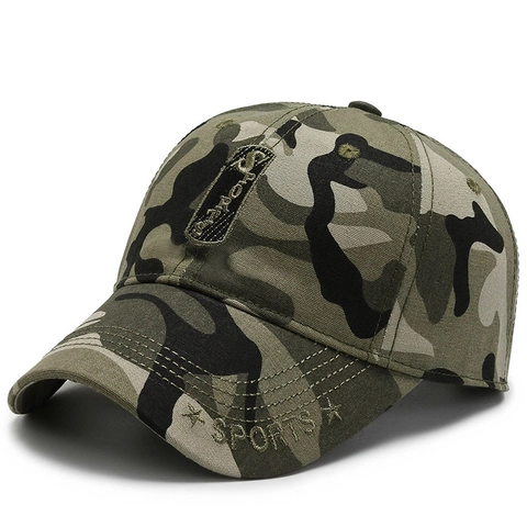 Baseball Cap Camouflage Polyester Cotton Embroidered Sports Sunshade Outdoor Casual Adjustable For Men Women