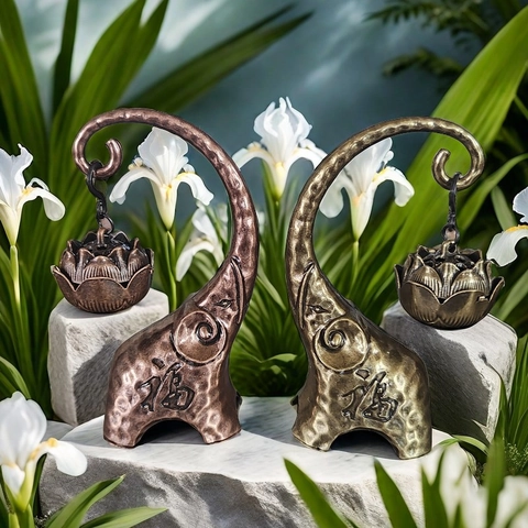 Olifant Wierookbrander Legering Hangende Lotus Terugstroom Censer Zen Decor Antiek Chinees Zegen Bureau Ornament
