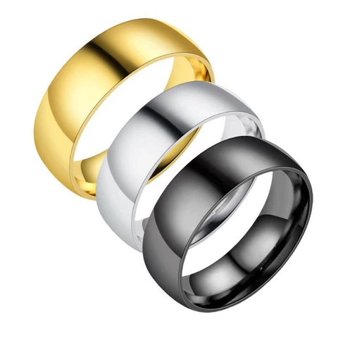 Stainless Steel Ring Plain Band Minimalist Simple Polished Brushed Jewelry For Men Women Trendy Cool Smooth Unisex