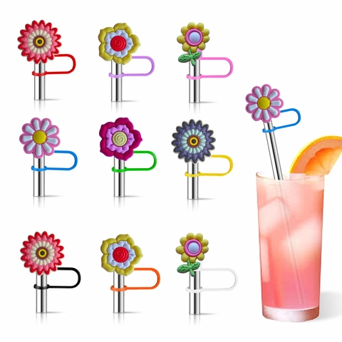 Siliconen Bloem Rietje Covers Stofkapjes Herbruikbare Rietje Beschermers Drinkgerei Accessoires