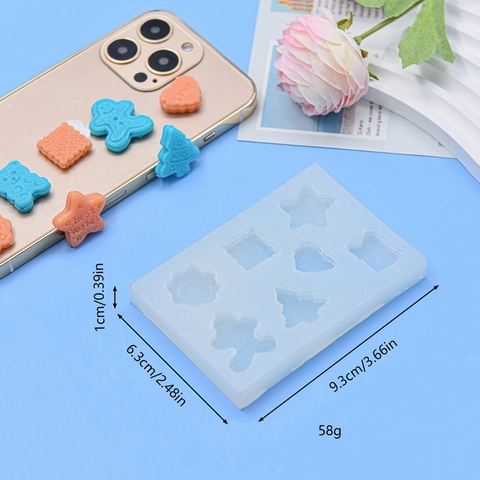 Multi Shape Silicone Mold Gingerbread Man Heart Star Bear Tree For Fondant Chocolate Resin Craft DIY Baking Tool