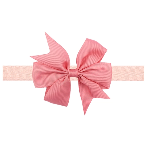 Baby Girls Bow Headband Soft Elastic Nylon Grosgrain Ribbon Solid Color Large Bow Infant Toddler Hair Accessories