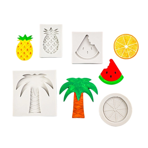 Tropical Fruit Palm Tree Silicone Molds For Baking Fondant Chocolate DIY Craft Clay Resin Decoration