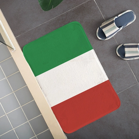Alfombra De Suelo Bandera Italiana Franela Absorbente Antideslizante Entrada Cocina Baño Felpudo Decorativo