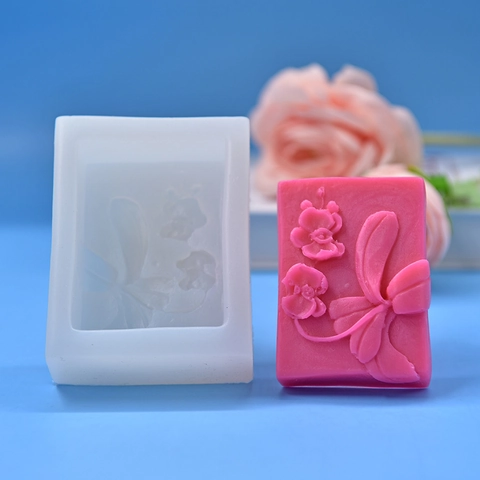 Orchid Flower Embossed Silicone Mold Flexible For DIY Soap Making Cake Mousse Baking Candle Aromatherapy Crafting