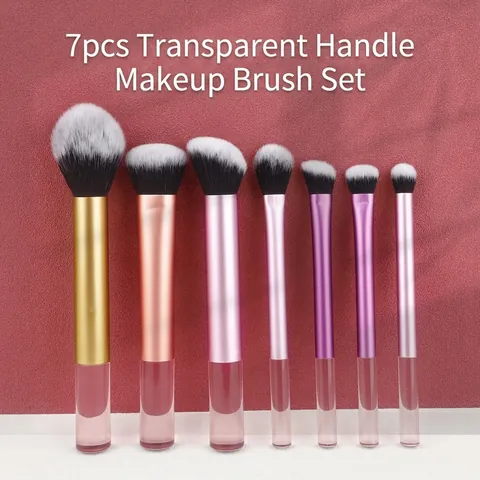 Professionelle Make-up Pinsel Gradient Transparenter Griff Synthetikfaser Borsten Für Lidschatten Puder Foundation Rouge