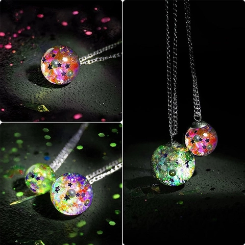 Starry Sky Ball Silicone Mold For Resin Casting Sphere And Egg Shape DIY Jewelry Pendant Making Tool Clear Flexible