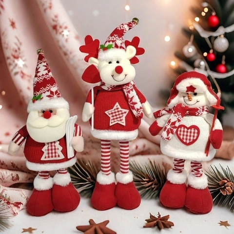 Weihnachten Teleskop Plüschpuppe Weihnachtsmann Schneemann Rentier Figur Für Xmas Holiday Party Zuhause Innen Deko Geschenk