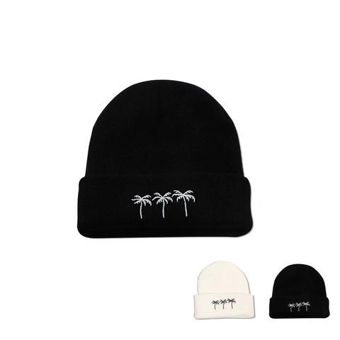 Πλεκτός Σκούφος Beanie Ακρυλικό Ζεστό Χειμώνας Φοίνικες Κέντημα Κορεάτικη Ιαπωνική Μόδα