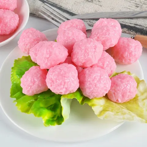 Realistic Artificial Shrimp Ball Meatball Model Miniature PVC Play Food For Photography Props Kitchen Decor DIY Crafts