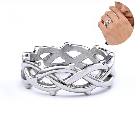Anello Intrecciato A Vite Di Spine In Acciaio Inossidabile Gioielli Stile Punk Gotico Vintage Per Uomo E Donna