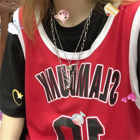Layered Necklace Titanium Steel Alloy Coin Ball Pendant Hip Hop Retro Streetwear Punk Jewelry For Women Men