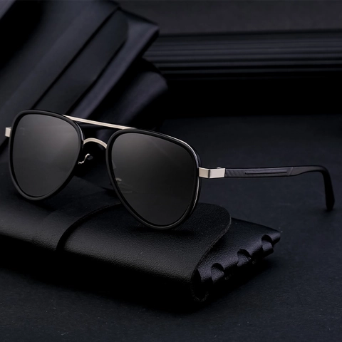 Gafas de Sol Aviador Polarizadas Protección UV400 Montura de Metal Doble Puente Clásicas Pilot para Hombre Mujer