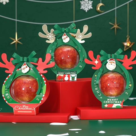 Confezione Regalo Per Mela Di Natale Cartone Portatile Custodia Con Nastro Decorazione Corna Per Regali Di Festa
