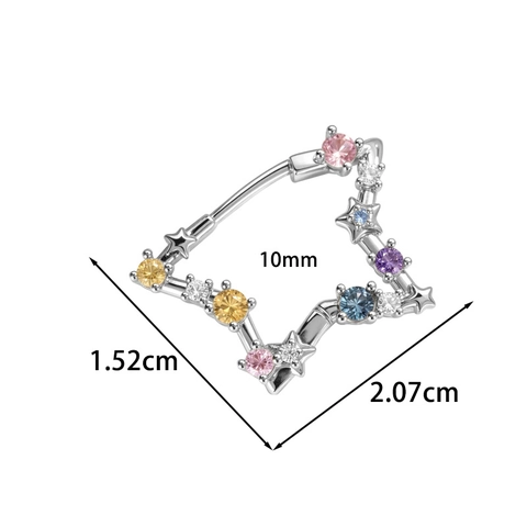 Orecchino Cartilagine Stella Costellazione Rame Zirconia Cubica Colorata Gioielli Piercing Helix Per Donna