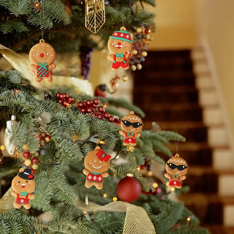 Christmas Gingerbread Man Ornaments PVC Soft Rubber Hanging Pendants Holiday Party Decorations Various Cute Style