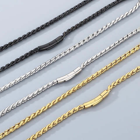 Collana E Bracciale Da Uomo In Acciaio Inossidabile Catena Keel Intrecciata Placcata Oro 18k Hip Hop Punk Moda