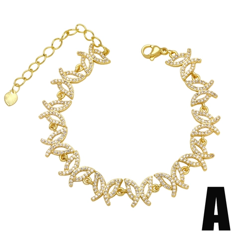 Bracciale In Rame Moda Placcato Oro 18K Zirconia Fiori Farfalla Stella Design Regolabile Per Donne Ragazze Regalo