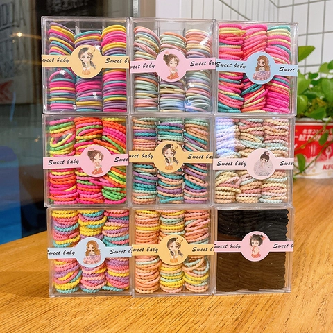 Kids Colorful Elastic Hair Ties High Stretch Mini Seamless Ponytail Holder Hairbands Sweet Style Accessories For Girls