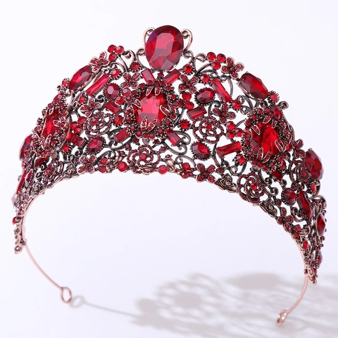 Corona Da Sposa Barocca Di Lusso Tiara Lega Strass Cristallo Copricapo Da Matrimonio Per Donne