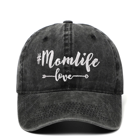 Casquette De Baseball Coton Lavé Brodé Momlife Love Vintage Ajustable Dad Hat Pour Femmes Hommes