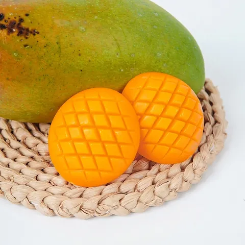 Realistic Mango Cube Simulation Food Model PVC Artificial Fruit For Photography Props Home Decoration Cake Display Novelty