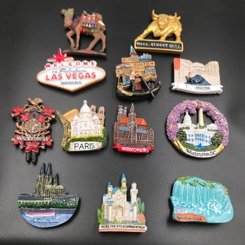 Calamite Da Frigo Monumenti Città Turistiche Mondiali Adesivi Magnetici Resina 3D Souvenir Viaggio Decorazione Casa Cucina