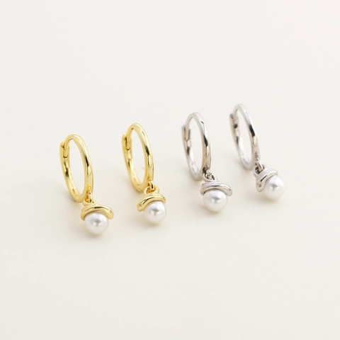 Elegante Schlangen Künstliche Perle Creolen Mit 925 Sterling Silber Stilvolles Nischendesign Schmuck Für Damen