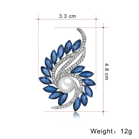 Elegante Spilla In Lega Con Strass E Perla Artificial Design Foglia A Vortice Per Donna Accessori Gioielli Floreali Di Moda