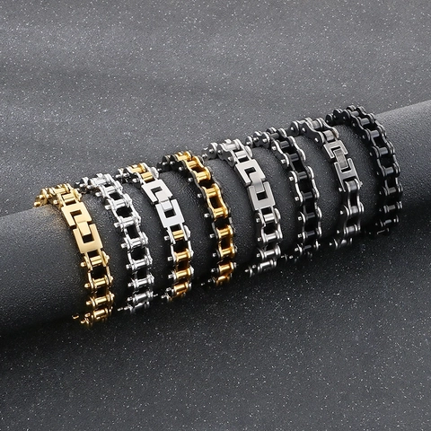 Joyas De Cadena De Bicicleta De Acero Inoxidable Collar Y Pulsera Hombre Estilo Hip Hop Punk Rock Cadena De Moto