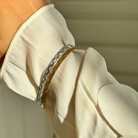Flaches Fischgräten Schlangenkette Armband Fußkettchen Vergoldeter Titanstahl Minimalistischer Schmuck Für Damen