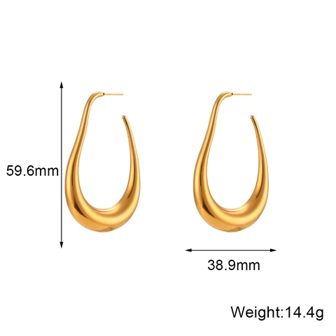 Minimalistische Edelstahl Tropfen Ohrringe Für Damen Leicht Große Hohl Kurve Geometrisch Mode Ohrschmuck