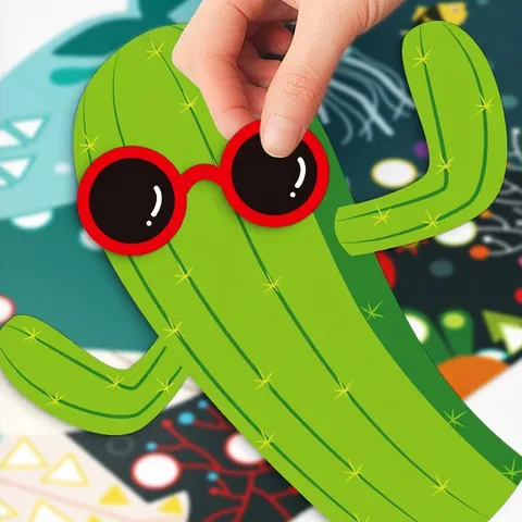 Pegatinas De Fiesta Mexicana Cinco De Mayo DIY Arte De Rascar Tema De Cactus Taco Juguete Educativo Para Niños