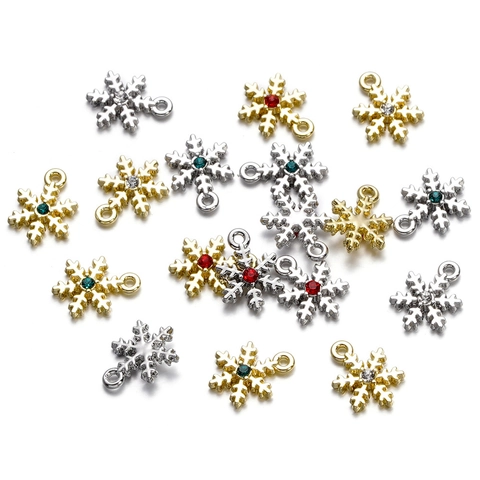 Ciondoli Pendenti A Fiocco Di Neve In Lega Con Strass Per Creazione Di Gioielli Fai Da Te Bracciale Collana Accessori Moda Piccoli Belli