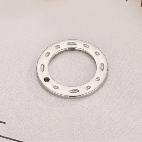 Stainless Steel Round Geometric Hollow Ring Pendants Hammered Texture Connectors For DIY Jewelry Making