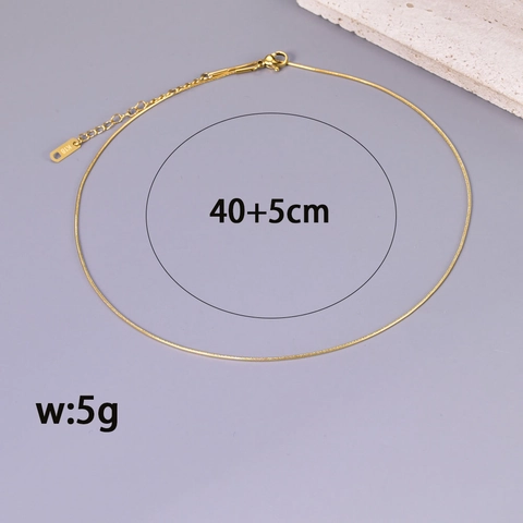 Snake Chain Necklace 18K Gold Plated Titanium Steel Minimalist Round Disk Pendant Elegant Jewelry For Women